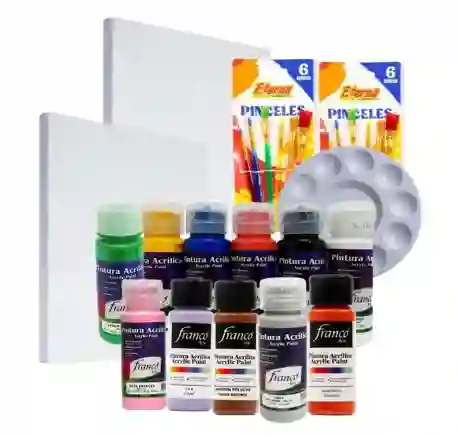 Kit De Pintura Acrilica Pareja Plus