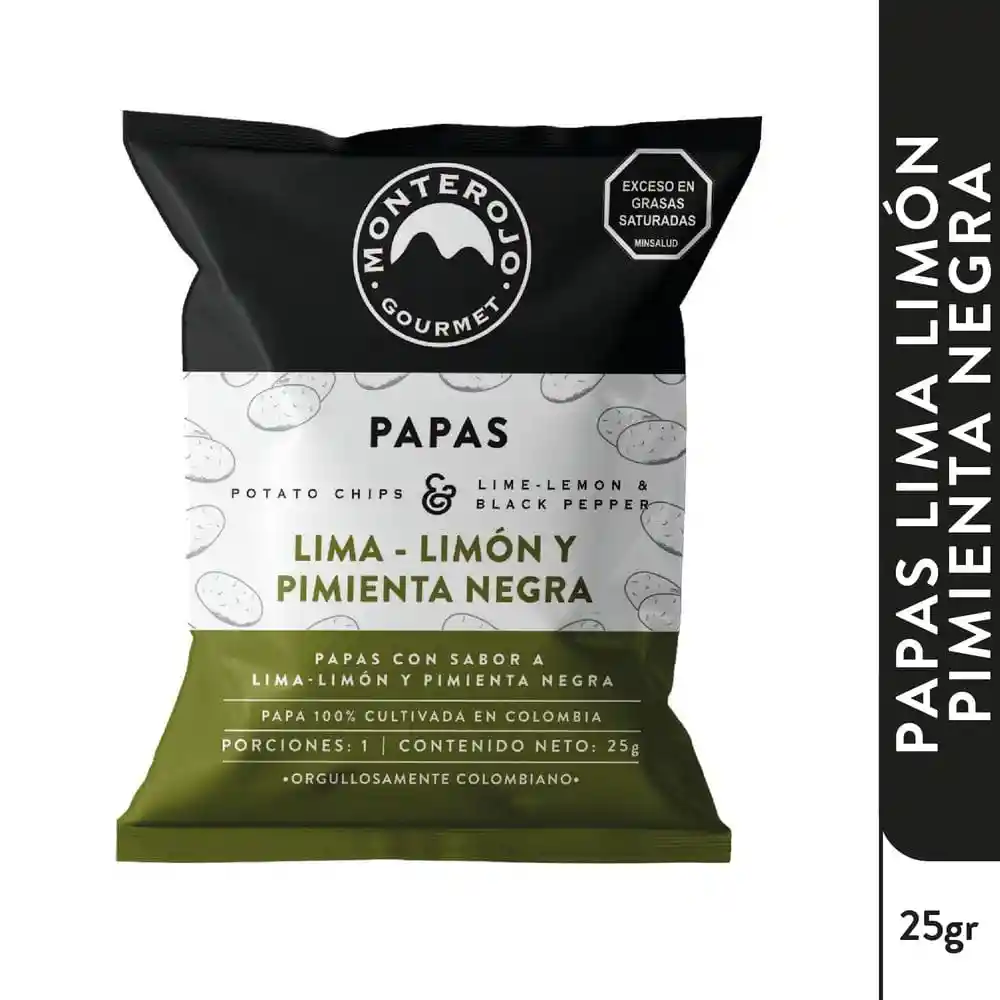 Papas Lima Limón Y Pimienta Negra 25g