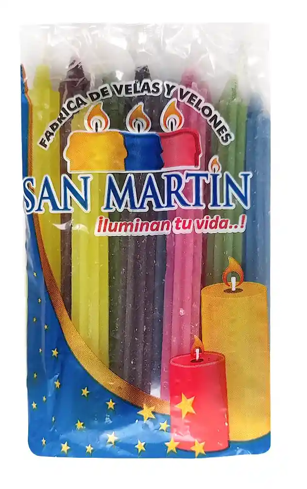 Velas Farol Multicolor Acanalada X20, Navidad - San Martin