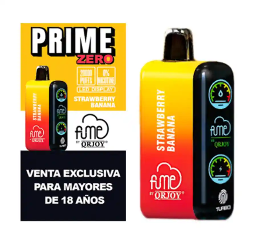 Vape Fume 20.000 Puffs Strawberry Banana Prime Zero - Sin Nicotina