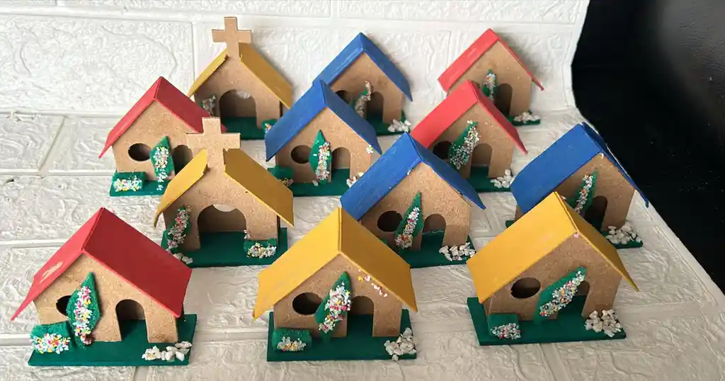 Casas Para Maqueta Mediana X12 Unidades