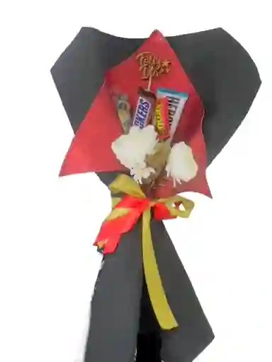 Bouquet Con Chocolates Y Flores Artificiales