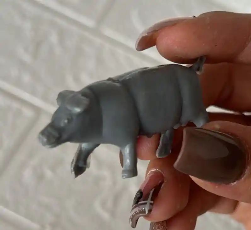 Animales Maqueta / Pesebre Cerdo Gris