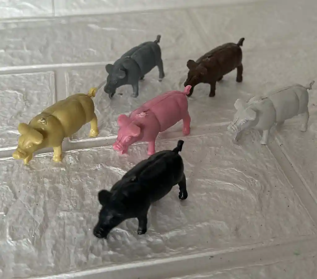 Animales Maqueta / Pesebre Cerdo X6 Unidades Surtido