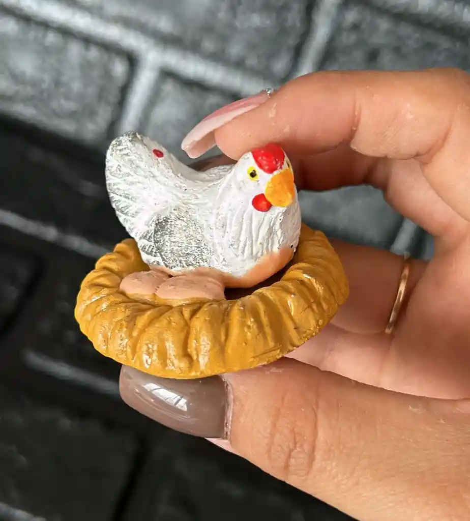 Animales Maqueta / Pesebre Gallina Ceramica