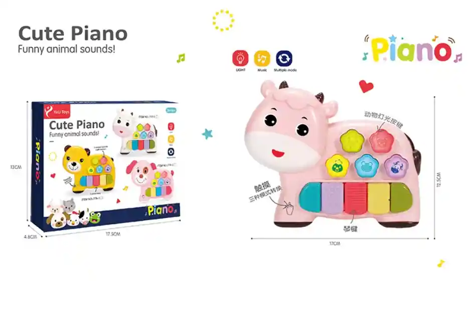 Juguete Piano Sonido Musical Y De Animales Didáctico Bebés