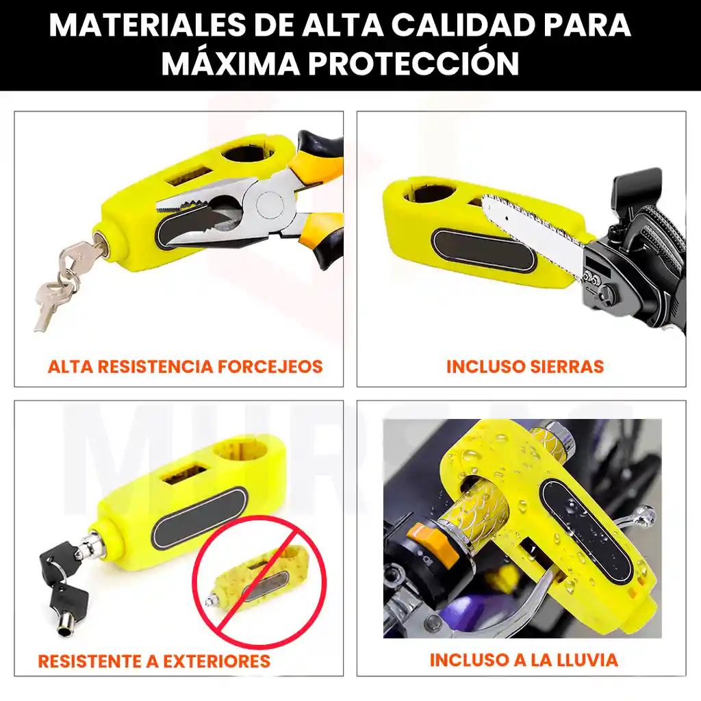 Seguro O Candado Para Manillar De Motos, Scooter, Bicicletas