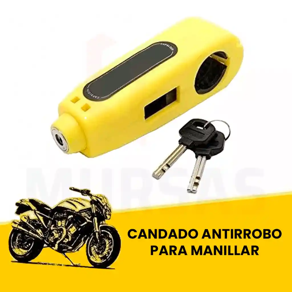 Candado Para Moto Manubrio Acero Seguridad Anti Robo 2llaves