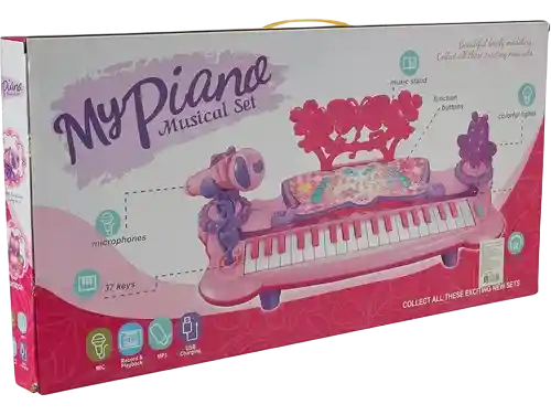 Juguete Organeta Piano Niña Con Microfono Luces Melodias Mp3