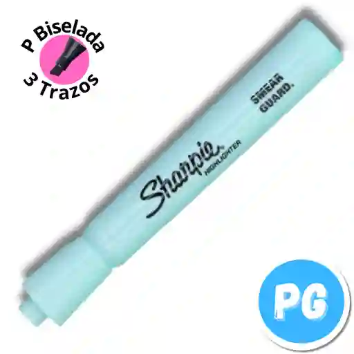 Resaltador Sharpie Pastel Azul Punta Ancha Biselada - Unidad