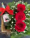 Caja Con Vino Y Rosas Regalo Perfecto