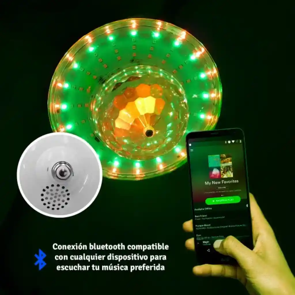 Bombillo Led Navideño Lampara Rgb Control Remoto Bluetooth Decoración Navideña