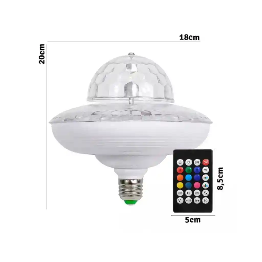 Bombillo Led Navideño Lampara Rgb Control Remoto Bluetooth Decoración Navideña