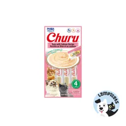 Inaba Cat Snack Churu 4 Piezas - Tuna With Salmon - Atun Y Salmon 56 Gr