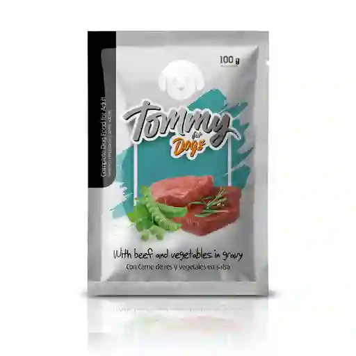 Alimento Húmedo Tommy Pouch Perro Adulto Res 100gr