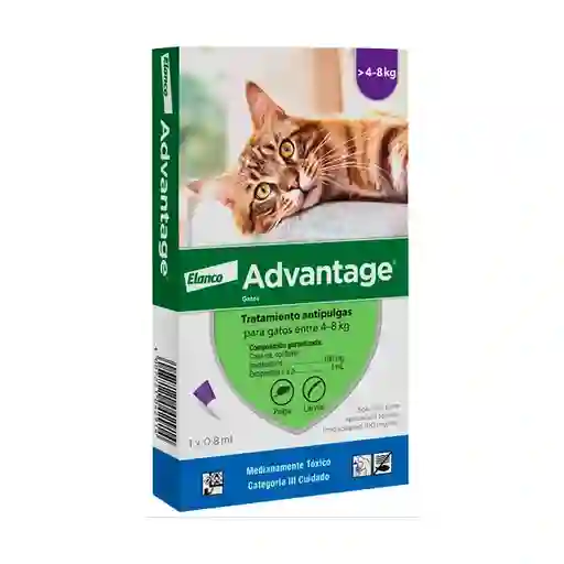 Advantage Tratamiento Antipulgas Para Gato 4-8 Kg (0.8 Ml)