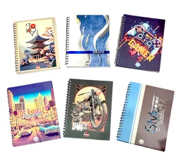 Cuaderno Argollado 80 Hojas Cuadriculado Design Pasta Dura Diseños Surtidos Para Hombre