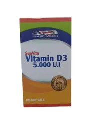 Vitamina D3 5000 Iu X 100 Softgels Healthy America