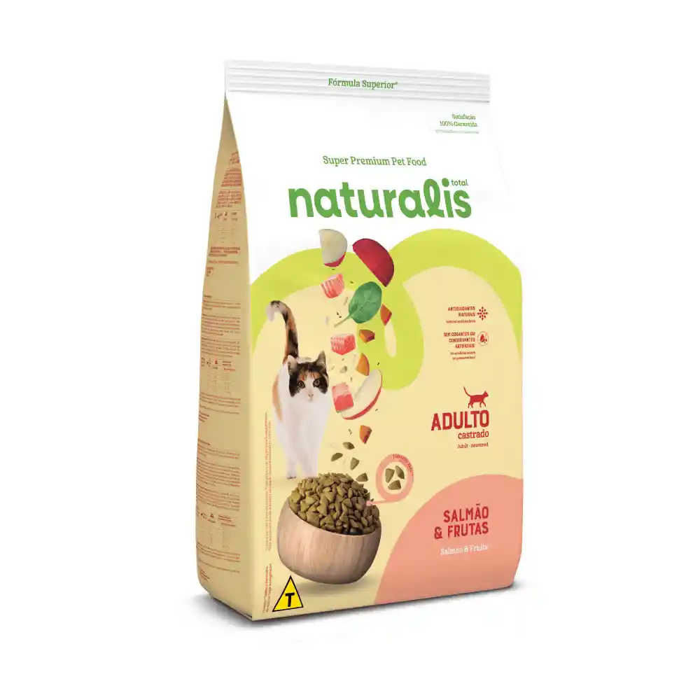 Alimento Para Gato Castrado Naturalis Salmao Y Frutas