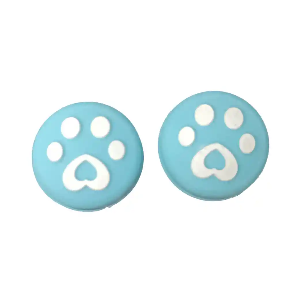 Protector Analogo Grips X2 Para Nintendo Switch Huella Corazon Azul Claro