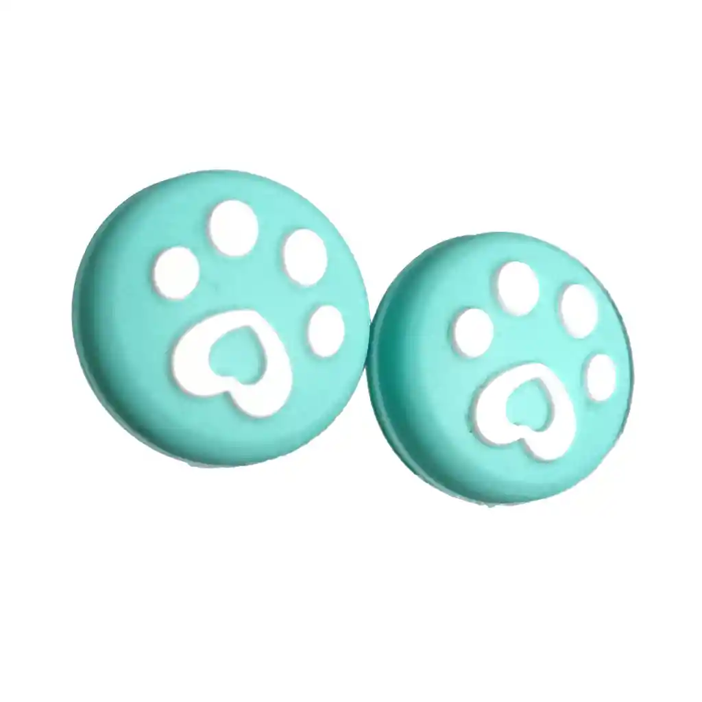 Protector Analogo Grips X2 Para Nintendo Switch Huella Corazon Verde Claro
