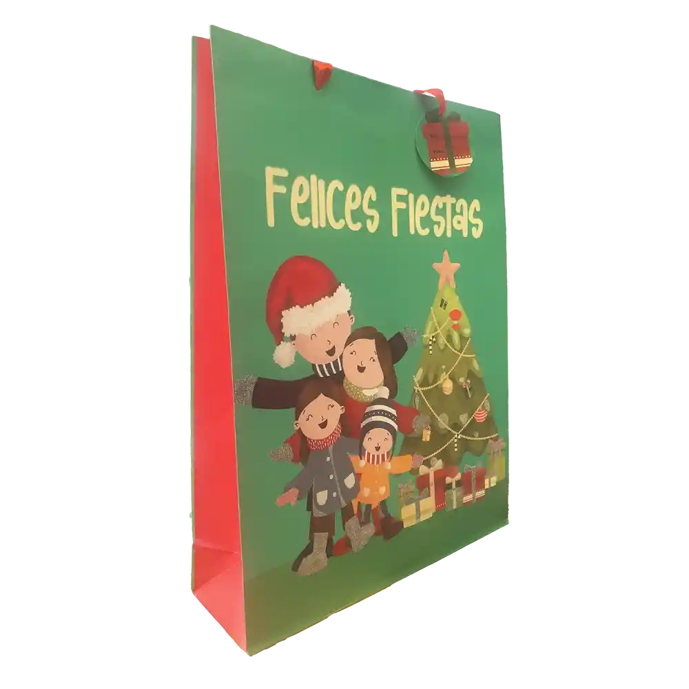 Bolsa De Regalo Nico Premium Grande Felices Fiestas