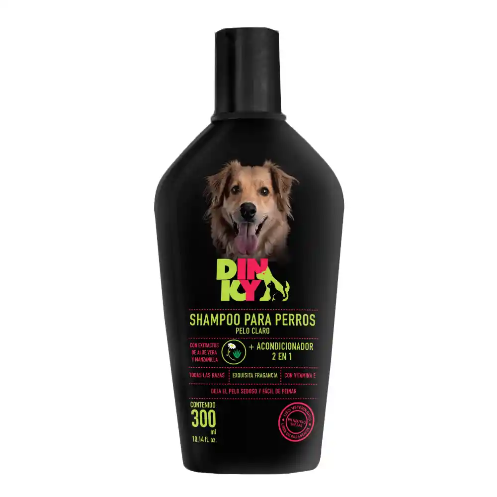 Shampoo Para Perro 2 En 1 Dinky Pelo Claro