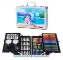 Set Completo De Arte Con 145 Piezas En Estuche Metálico Diseño Niña O Niño