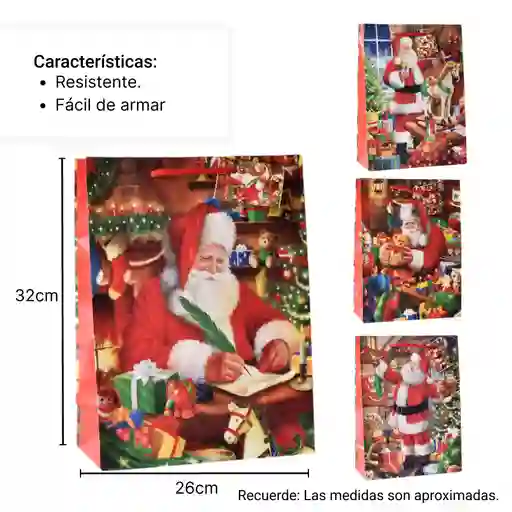 Bolsa Regalo En Papel Navidad Mediana 32x26cm