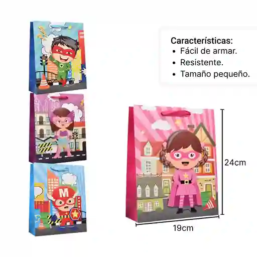 Bolsa Regalo En Papel Superheroe Tamaño Pequeño