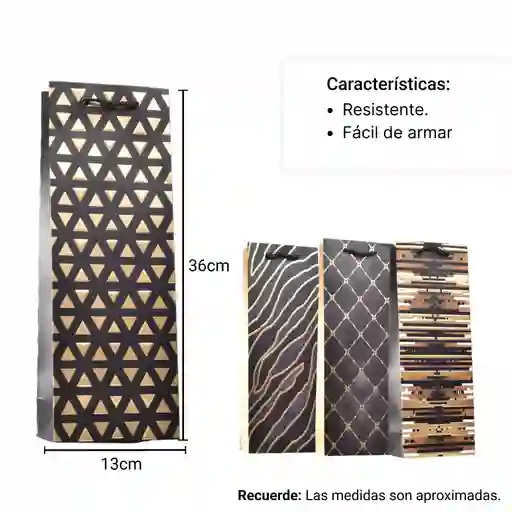 Bolsa De Regalo Para Vino 36x13cm