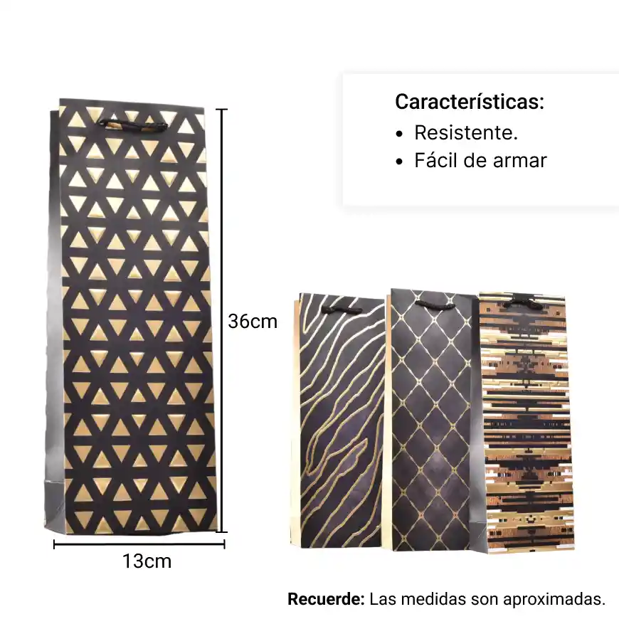 Bolsa De Regalo Para Vino 36x13cm