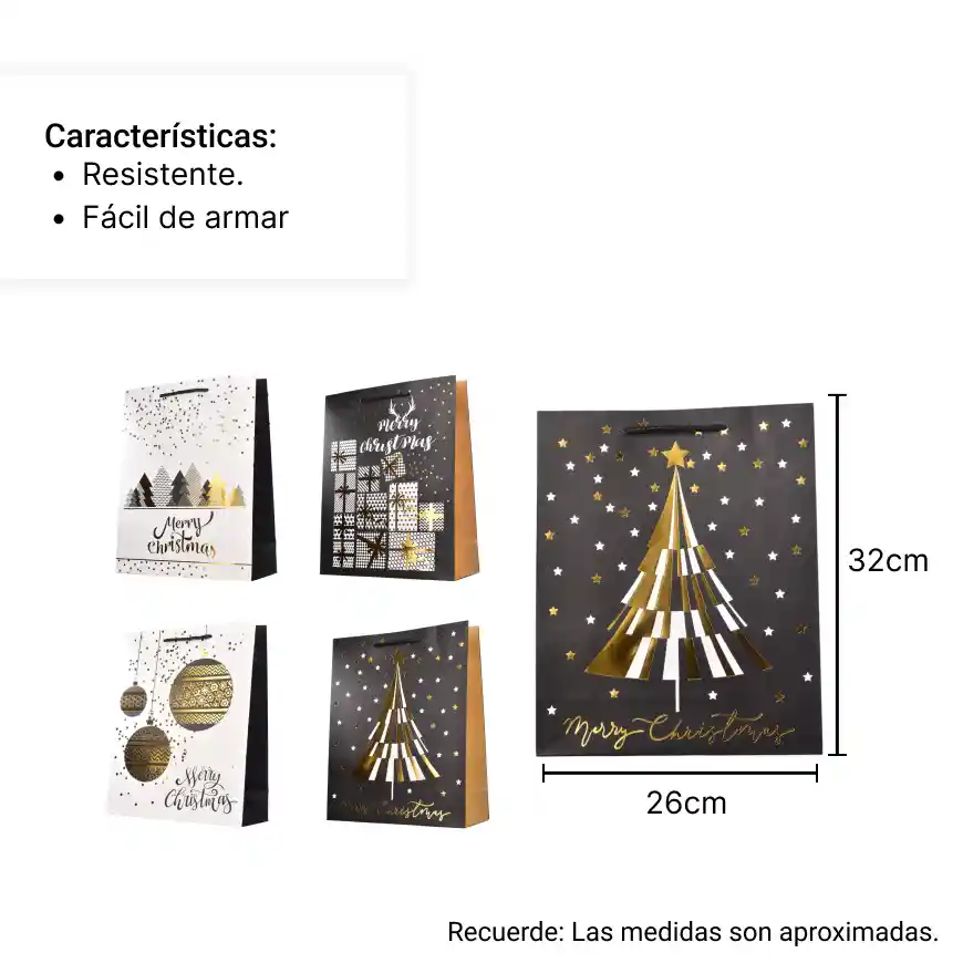 Bolsa Regalo Navidad Mediana 32x26cm (m)