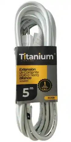 Extension Corriente 5 Mts Titanium Blanca