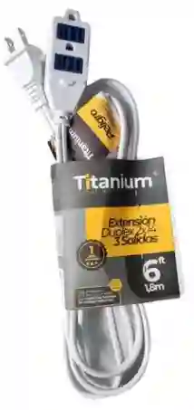 Extension Corriente 2 Mts Aproximadamente Titanium Blanca 6ft