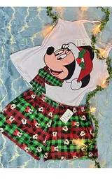 Pijama Para Dama Sexy Short Diseño Navidad