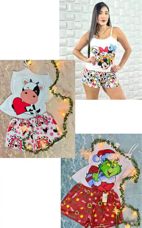 *3 Pijama Batola Sexy Para Dama Con Lindos Estampados