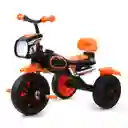 Triciclo Bebe Musical Luces Niño Y Niña Paseo Moto Farola Naranja