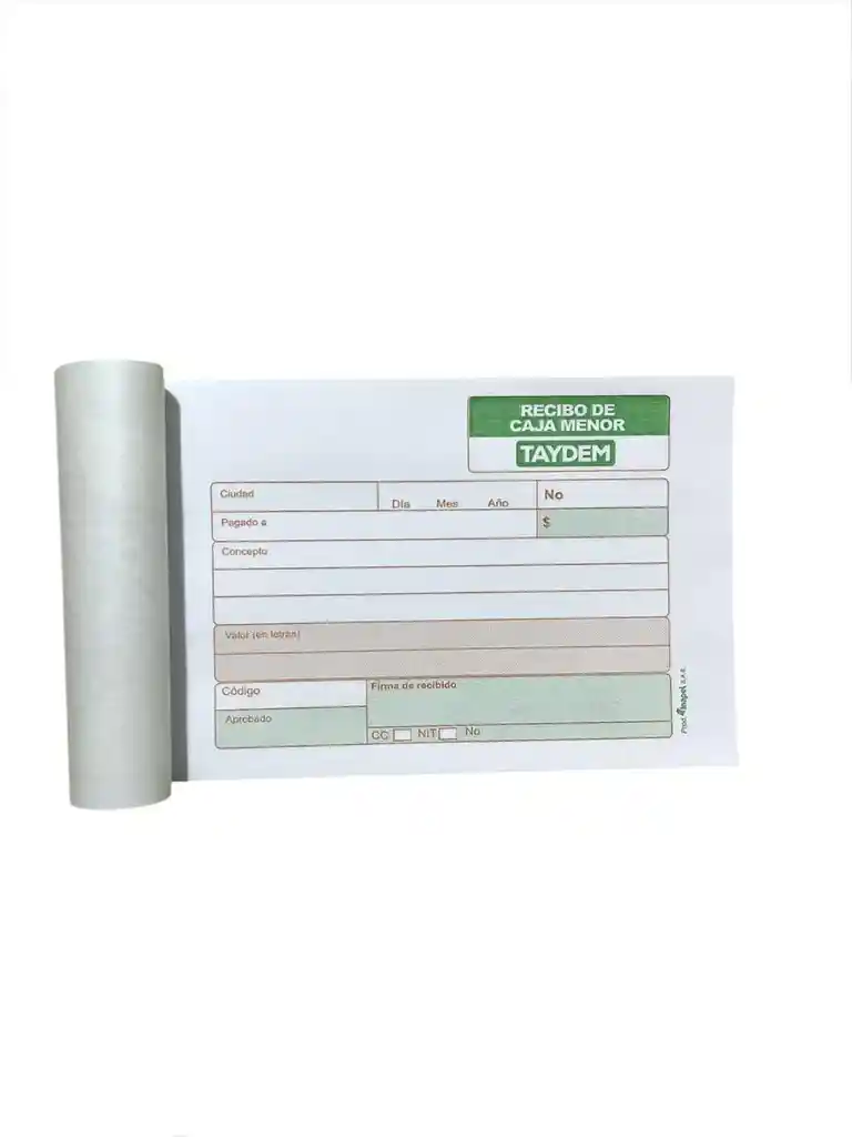 Recibo Caja Menor Talonario X 200 Unidades 12.5 Cm X 8.5 Cm
