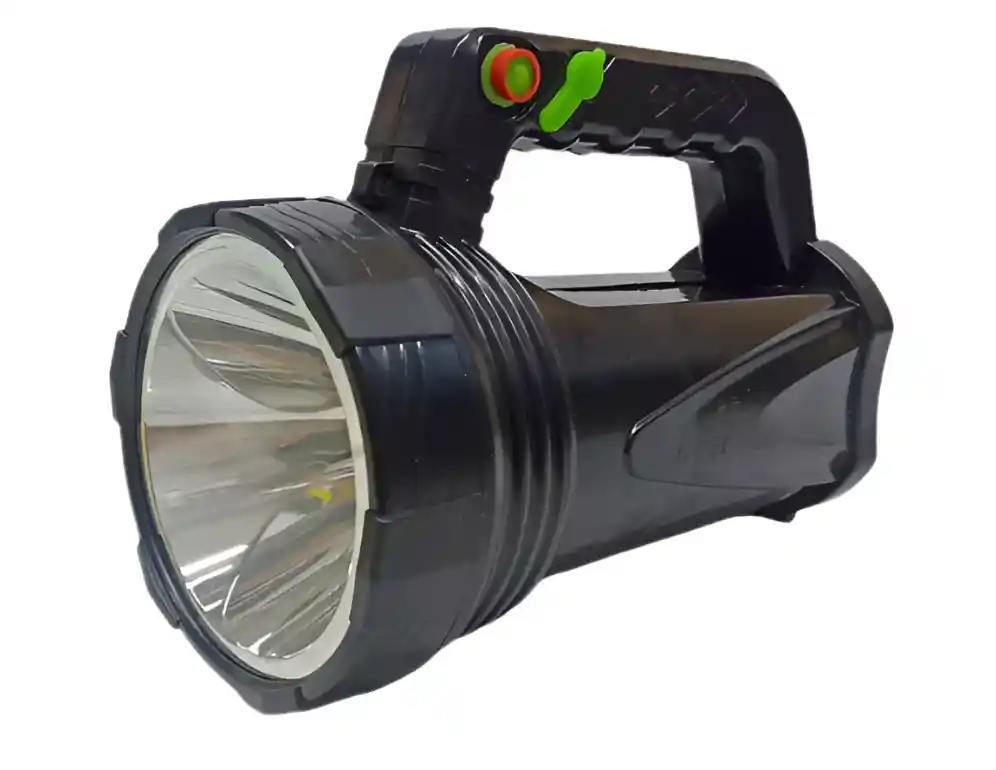 Linterna Led Recargable Grande 601 Doble Intensidad Negra