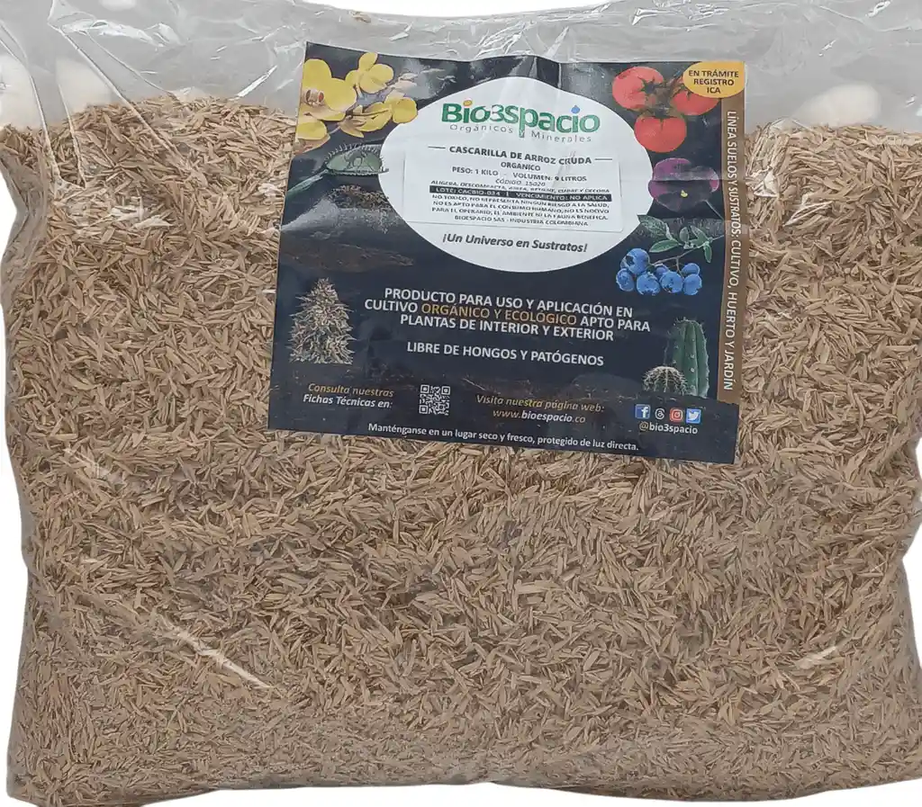 Cascarilla De Arroz Cruda 1 Kilo