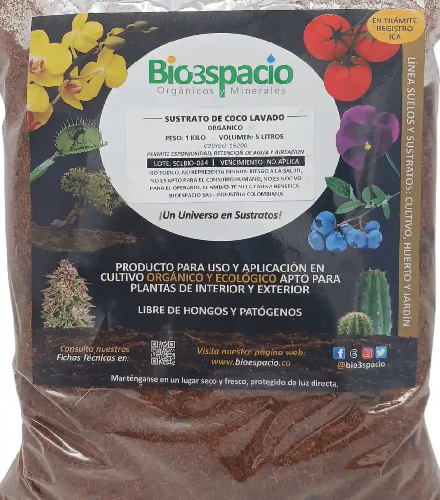 Sustrato De Coco Lavado 1 Kilo