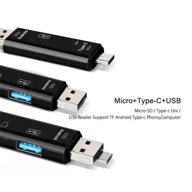 Lector Tarjeta Memoria Multifuncional 5 En 1 Sd Usb Otg