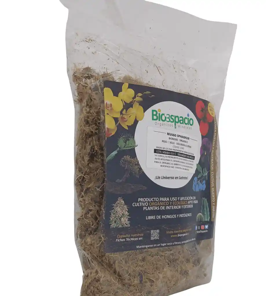 Musgo Sphagnum Con Mezcla Base Turba 1 Kilo