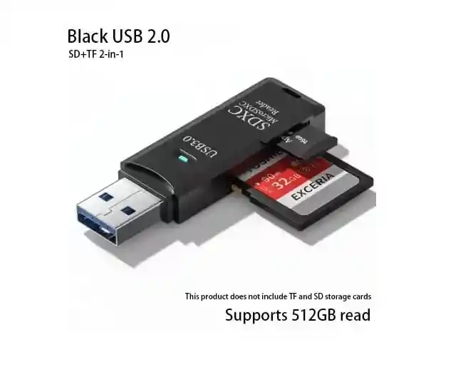 Lector Tarjeta Memoria Multifuncional Pc Usb Tf + Sd