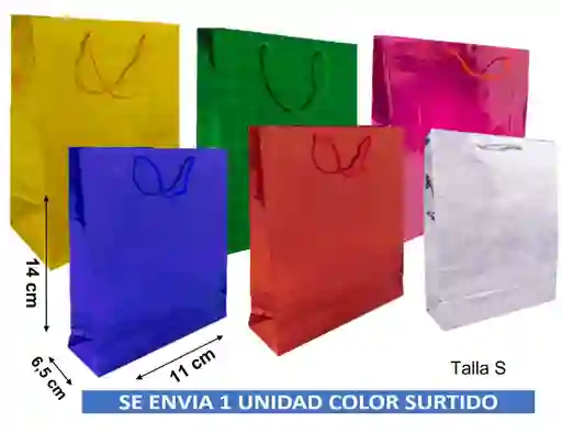 Bolsa De Regalo Metalizada Talla S 14 Cm X 11 Cm Colores Surtidos