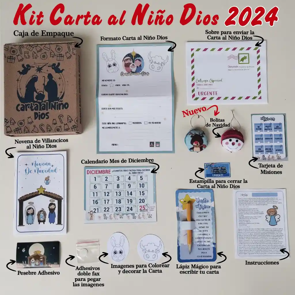 Kit Carta Niño Dios Navidad