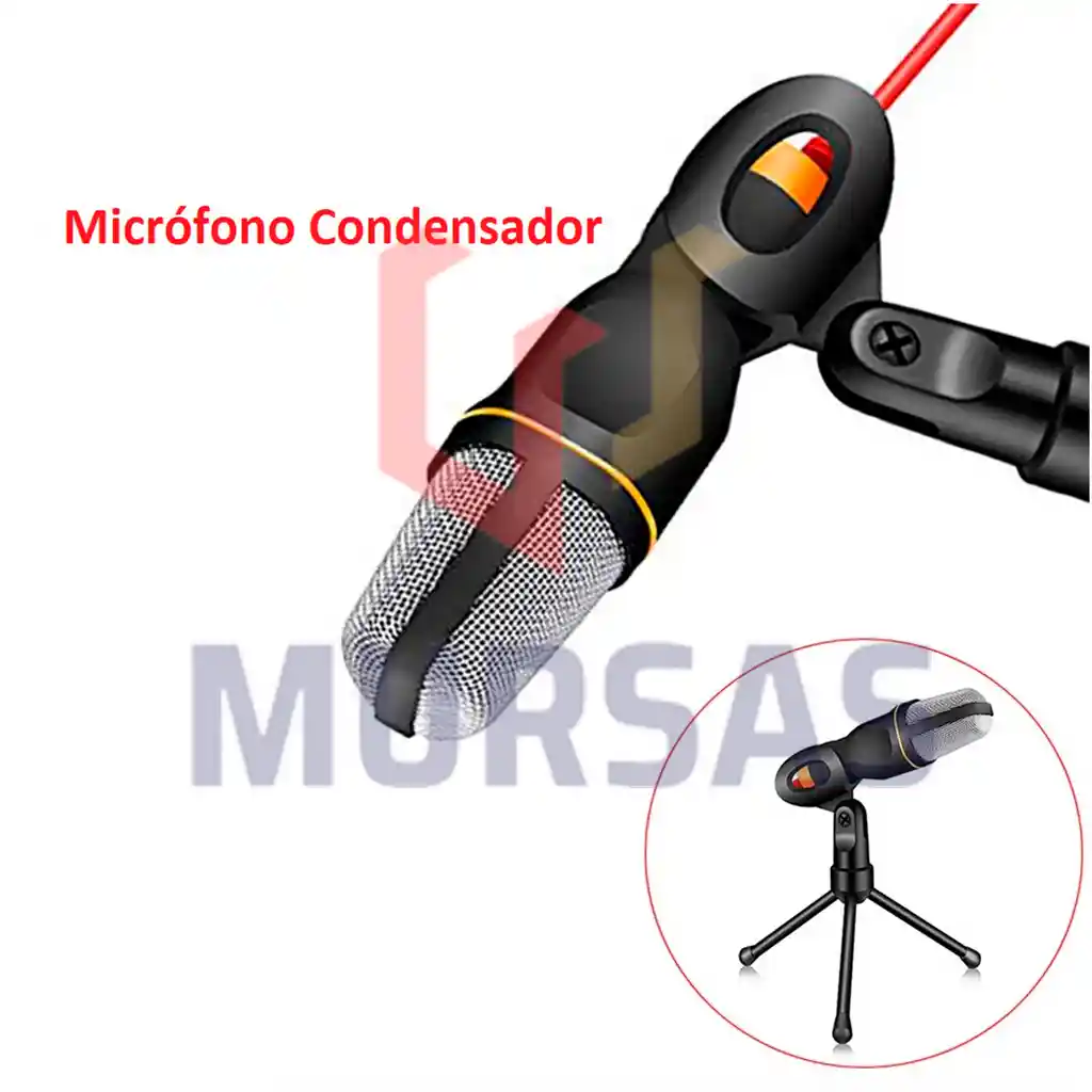 Micrófono Con Soporte Profesional 1.80 M Cable Para Pc