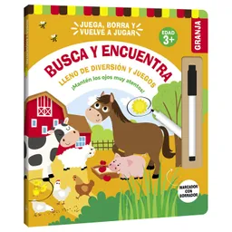 Libro Interactivo Busca Y Encuentra Granja Borrable Niños