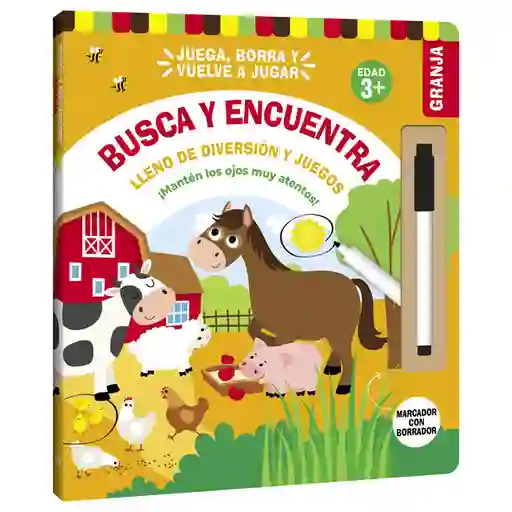 Libro Interactivo Busca Y Encuentra Granja Borrable Niños